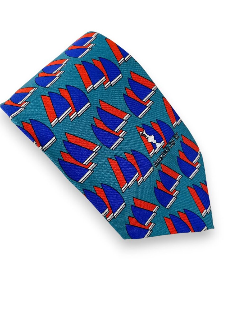 Mark Cross Vintage 1992 Americas Cup Sailboat Silk Tie